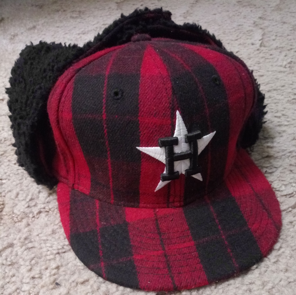 Houston Astros New Era Dog Ear Aviator Winter Hat